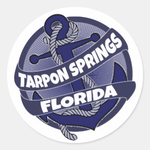 Tarpon Springs Florida Ankerkleber Runder Aufkleber