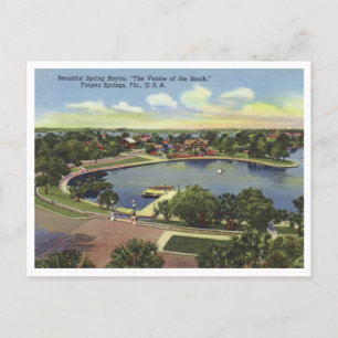 Tarpon Springs Florida Vintage Spring Bayou Postkarte