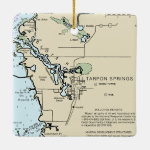 Tarpon Springs Nautic Chart Keramikornament