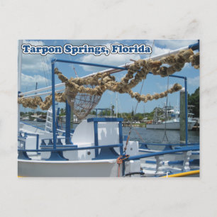 Tarpon Springs Schwammboot Postkarte
