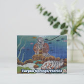 Tarpon Springs Sponsor Diver Mural Postcard Postkarte (Stehend Vorderseite)