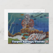 Tarpon Springs Sponsor Diver Mural Postcard Postkarte (Vorne/Hinten)