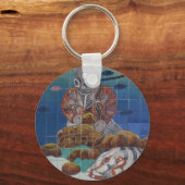 Tarpon Springs Sponsor Diver Mural Schlüsselanhäng Schlüsselanhänger (Vorderseite)