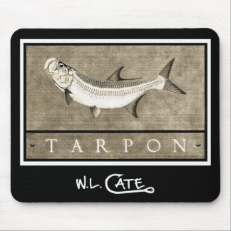 Tarpon-Vintage schwarze u. weiße Mausunterlagen Mousepad