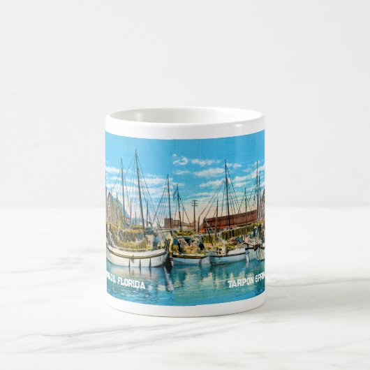 Tarponfedern, Florida Schwammboote Vintag Kaffeetasse (Mittel)