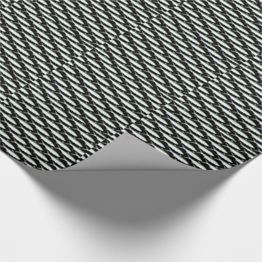 Tarponmuster auf Schwarzem Geschenkpapier (Ecke)