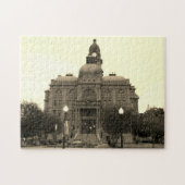 Tarrant County Courthouse Southwest SideBlackWhite Puzzle (Horizontal)