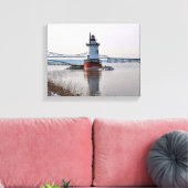 Tarrytown Lighthouse, New York Canvas Print Leinwanddruck (Insitu (Wohnzimmer))