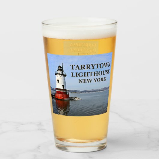 Tarrytown Lighthouse, New York Pint Glass Glas (Rückseite (gefüllt))