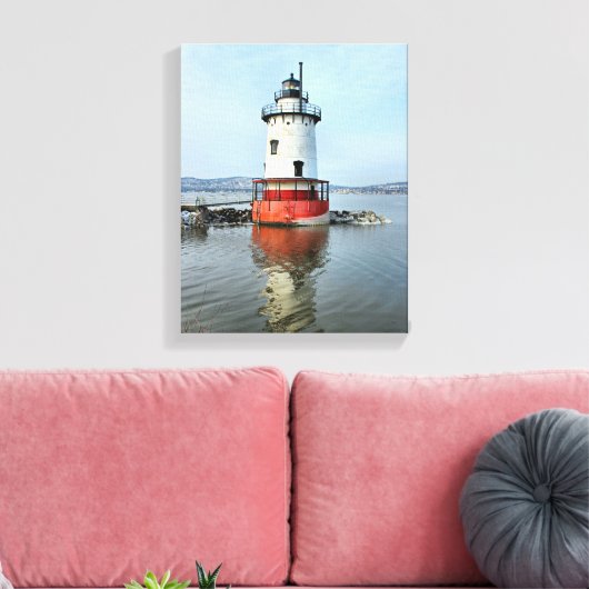 Tarrytown Lighthouse New York Wrapped Canvas Print Leinwanddruck (Insitu (Wohnzimmer))