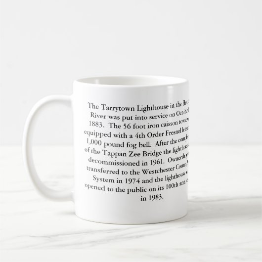Tarrytown Lighthouse, New Yorker Tasse (Links)