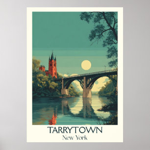 Tarrytown New York Vintag Bridge Art Poster