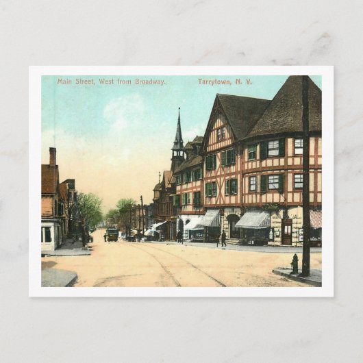 Tarrytown NY, Main St, 1910 Vintag Postkarte (Vorderseite)