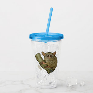 Tarsier Cartoon Illustration Acryltrinkbecher