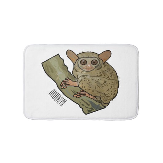 Tarsier Cartoon Illustration Badematte (Vorderseite)