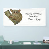 Tarsier Cartoon Illustration Banner (Messe)