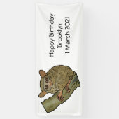 Tarsier Cartoon Illustration Banner (Vertikal)