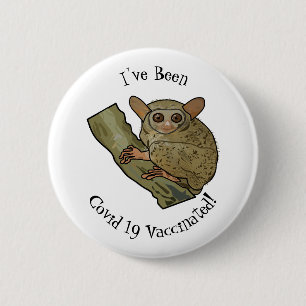 Tarsier Cartoon Illustration Button