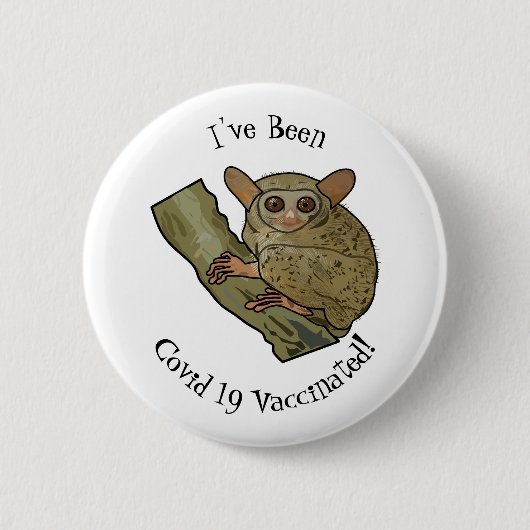 Tarsier Cartoon Illustration Button (Vorderseite)