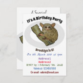 Tarsier Cartoon Illustration Einladung (Vorne/Hinten)