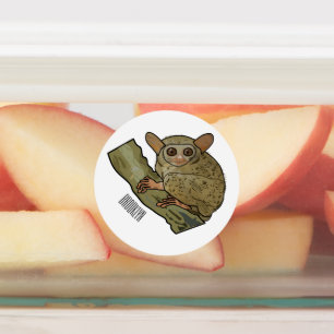 Tarsier Cartoon Illustration Etiketten