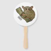Tarsier Cartoon Illustration Fächer (Rückseite)