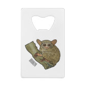 Tarsier Cartoon Illustration Geldbeutel Flaschenöffner (Rückseite)