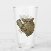 Tarsier Cartoon Illustration Glas (Rückseite)