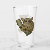 Tarsier Cartoon Illustration Glas (Vorderseite)
