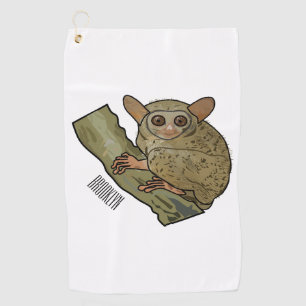 Tarsier Cartoon Illustration Golfhandtuch