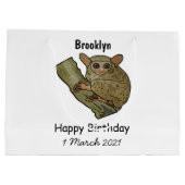 Tarsier Cartoon Illustration Große Geschenktüte (Rückseite)