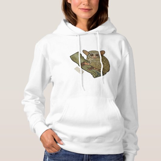 Tarsier Cartoon Illustration Hoodie (Vorderseite)