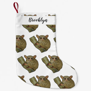 Tarsier Cartoon Illustration Kleiner Weihnachtsstrumpf