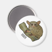 Tarsier Cartoon Illustration Magnet (Vorderseite/Rückseite)