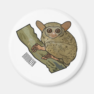 Tarsier Cartoon Illustration Magnet