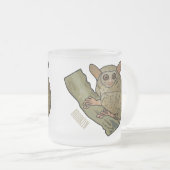 Tarsier Cartoon Illustration Mattglastasse (VorderseiteRechts)