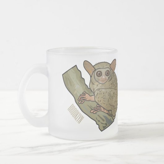 Tarsier Cartoon Illustration Mattglastasse (Links)