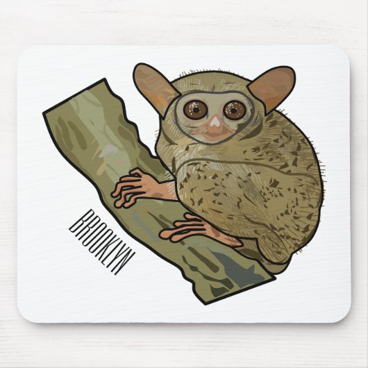 Tarsier Cartoon Illustration Mousepad (Vorne)