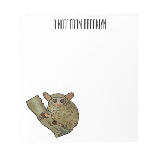 Tarsier Cartoon Illustration Notizblock (Vorderseite)