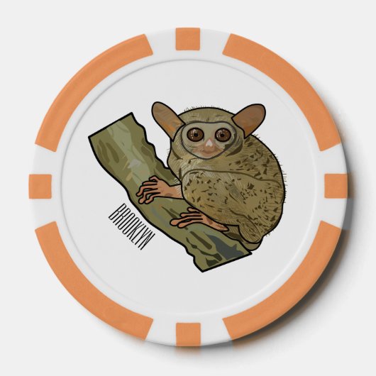 Tarsier Cartoon Illustration Pokerchips (Vorderseite)