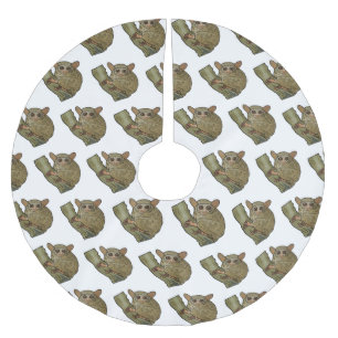 Tarsier Cartoon Illustration Polyester Weihnachtsbaumdecke