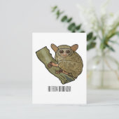 Tarsier Cartoon Illustration Postkarte (Stehend Vorderseite)