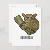 Tarsier Cartoon Illustration Postkarte (Vorne/Hinten)