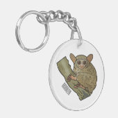 Tarsier Cartoon Illustration Schlüsselanhänger (Vorderseite links)