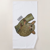 Tarsier Cartoon Illustration Strandtuch (Vorderseite)