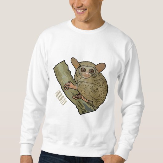 Tarsier Cartoon Illustration Sweatshirt (Vorderseite)