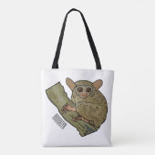 Tarsier Cartoon Illustration Tasche (Rückseite)