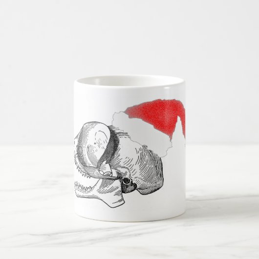 Tarsius Skull mit Weihnachtsmannmütze Kaffeetasse (Mittel)