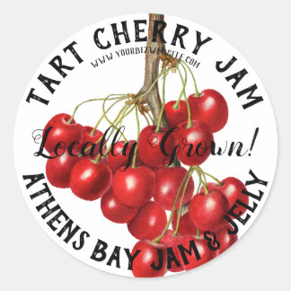 Tart Cherry Jam Product Business Label Runder Aufkleber