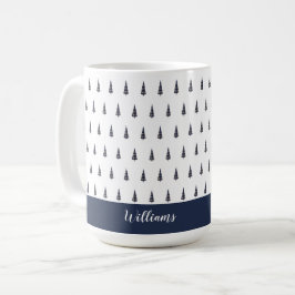 Tartan Abstrakt Tree Mit Monogramm Kaffeetasse